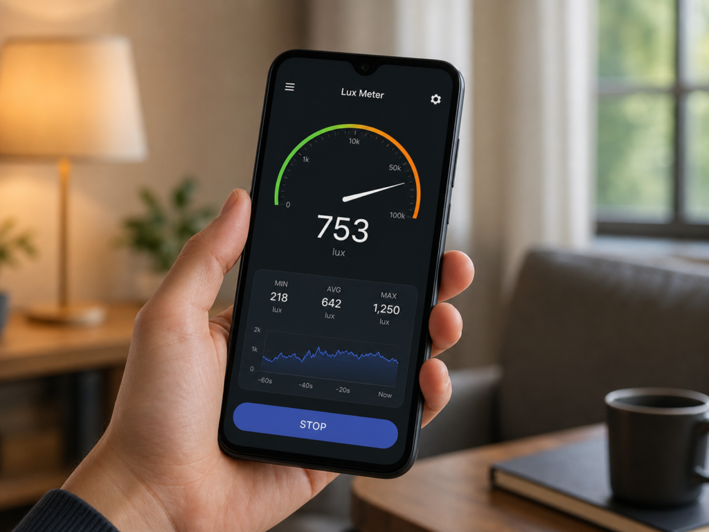 Smartphone aplikacja luksomierz