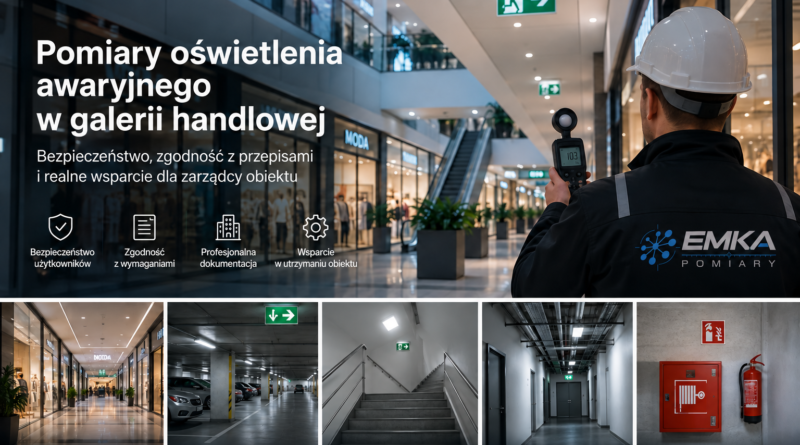 Pomiary oświetlenia w galerii handlowej